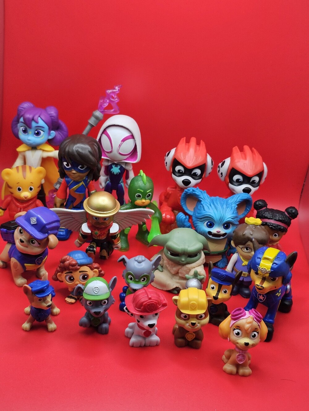 ​Mega Preschool Toy Figure Lot - 22pc PAW Patrol Spidey Star Wars